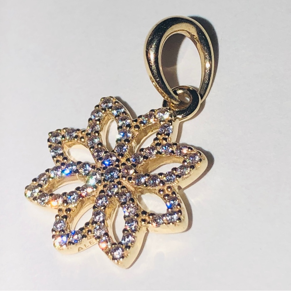 Authentic Pandora Solid 14k Gold Lace Botanique F… - image 3